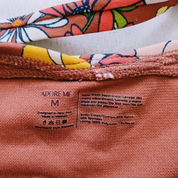 Adore Me Floral One Piece Halter Swimsuit Size Medium - Picture 4 of 4